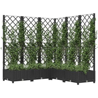 vidaXL Zwarte tuinplantbak met trellis - Tuinplantbak vidaXL Zwarte tuinplantbak met trellis - Tuinplantbak