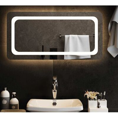 vidaXL LED lustro do łazienki - 80x40 cm - Przezroczyste - Lustro łazienkowe vidaXL LED lustro do łazienki - 80x40 cm - Przezroczyste - Lustro łazienkowe