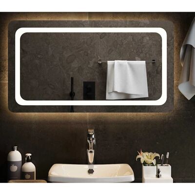 vidaXL LED lustro do łazienki 90x50 cm - Lustro łazienkowe vidaXL LED lustro do łazienki 90x50 cm - Lustro łazienkowe