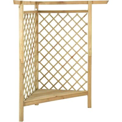 Pergola d'angle en pin impregné avec banc - Type jardin VidaXL Pergola d'angle en pin impregné avec banc - Type jardin VidaXL