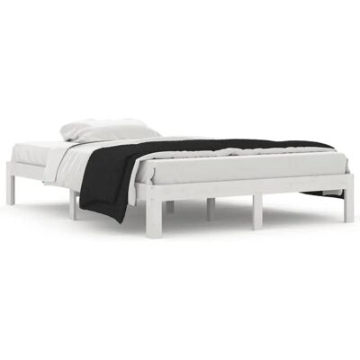 vidaXL Bedframe Massief dennenhout Wit 160x200cm vidaXL Bedframe Massief dennenhout Wit 160x200cm