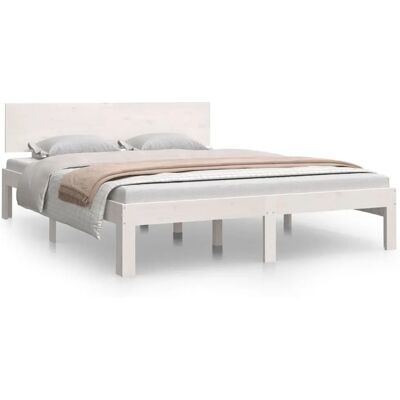 vidaXL 810476 Bettgestell Weiß Massivholz Kiefer 140x190 cm - Bettgestell vidaXL 810476 Bettgestell Weiß Massivholz Kiefer 140x190 cm - Bettgestell