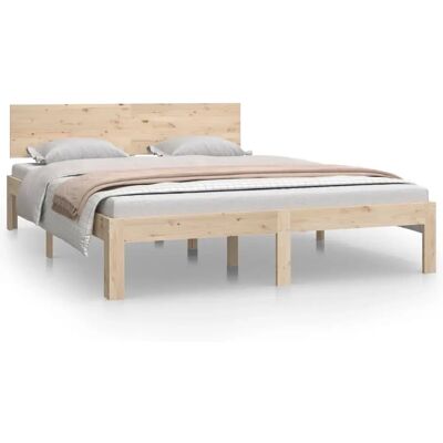 vidaXL Solid Pine Wood Bed Frame - Modern Bedroom Support vidaXL Solid Pine Wood Bed Frame - Modern Bedroom Support