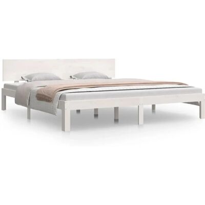 vidaXL 810511 Bedframe - Super King, Wit, Hout vidaXL 810511 Bedframe - Super King, Wit, Hout