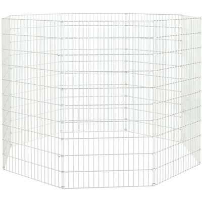 vidaXL Silber galvanisierte Tierumzäunung 54x100 cm 8 Paneele vidaXL Silber galvanisierte Tierumzäunung 54x100 cm 8 Paneele