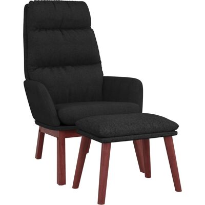 vidaXL Sort relaxstol med fodskammel vidaXL Sort relaxstol med fodskammel