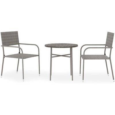 vidaXL Gartenmöbel-Set 3-teilig Grau vidaXL Gartenmöbel-Set 3-teilig Grau