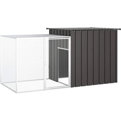 vidaXL Kippenhok van verzinkt staal - Antraciet - 200x91x100 cm - Kippenhok vidaXL Kippenhok van verzinkt staal - Antraciet - 200x91x100 cm - Kippenhok