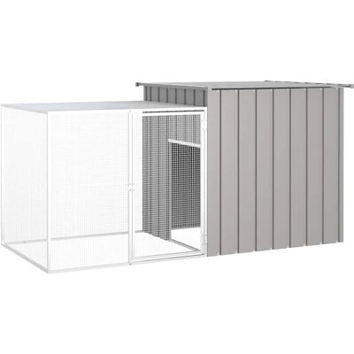 vidaXL Kyllingehus - 200x91x100 cm - Galvaniseret stål - Grå vidaXL Kyllingehus - 200x91x100 cm - Galvaniseret stål - Grå