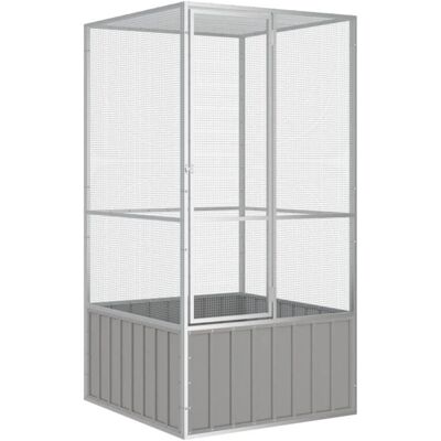 vidaXL Fuglekasse Grå 111x107x211,5 cm Galvaniseret Stål vidaXL Fuglekasse Grå 111x107x211,5 cm Galvaniseret Stål