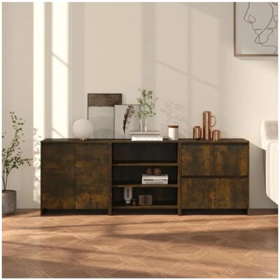 vidaXL 3-tlg. Sideboard Rauch-Eiche - Sideboard vidaXL 3-tlg. Sideboard Rauch-Eiche - Sideboard