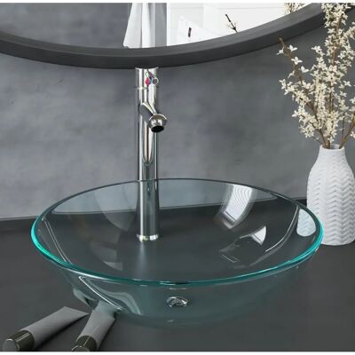 Maisonchic VidaXL - Elegantes Runder Badezimmerwaschtisch mit Armatur & Push-Drain Maisonchic VidaXL - Elegantes Runder Badezimmerwaschtisch mit Armatur & Push-Drain