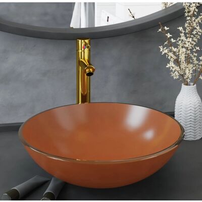 vidaXL Badezimmerwaschbecken mit Hahn und Push-Drain - Badezimmerwaschbecken vidaXL Badezimmerwaschbecken mit Hahn und Push-Drain - Badezimmerwaschbecken