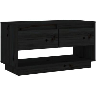 vidaXL 813843 TV-Schrank - Massives Kiefernholz - Schwarz - TV-Schrank vidaXL 813843 TV-Schrank - Massives Kiefernholz - Schwarz - TV-Schrank