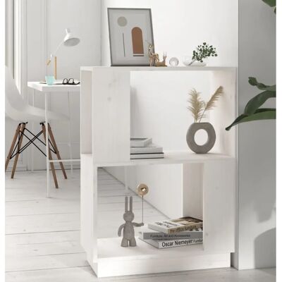 vidaXL Weiße Bücherregal/Raumteiler 51x25x70 cm Massives Kiefernholz vidaXL Weiße Bücherregal/Raumteiler 51x25x70 cm Massives Kiefernholz