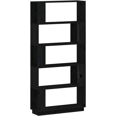 vidaXL Massivholz Kiefer Buchregal - Raumteiler - Schwarz vidaXL Massivholz Kiefer Buchregal - Raumteiler - Schwarz