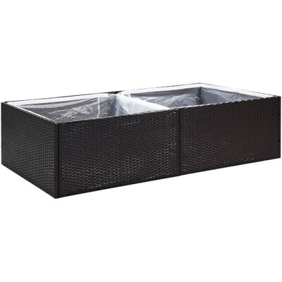 vidaXL Schwarzer 157x80x40 cm Gartentopf - Garden Planter vidaXL Schwarzer 157x80x40 cm Gartentopf - Garden Planter