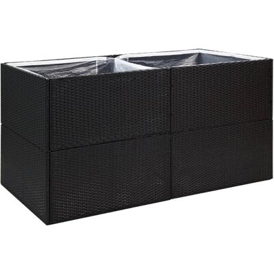 vidaXL Gartenpflanzgefäß Schwarz 157x80x80 cm Poly Rattan - Garten Pflanzer vidaXL Gartenpflanzgefäß Schwarz 157x80x80 cm Poly Rattan - Garten Pflanzer
