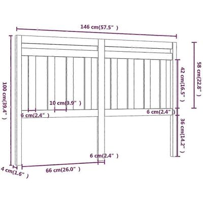 vidaXL Bettkopfteil Braun 146x4x100 cm - Bettart vidaXL Bettkopfteil Braun 146x4x100 cm - Bettart