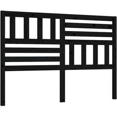 vidaXL Kopfteil Schwarz 146x4x100 cm Massiv Kiefernholz - Kopfteil vidaXL Kopfteil Schwarz 146x4x100 cm Massiv Kiefernholz - Kopfteil
