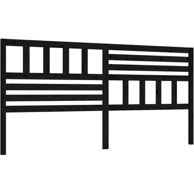 vidaXL Kopfteil Schwarz 206x4x100 cm Massiv Kiefernholz - Kopfteil vidaXL Kopfteil Schwarz 206x4x100 cm Massiv Kiefernholz - Kopfteil
