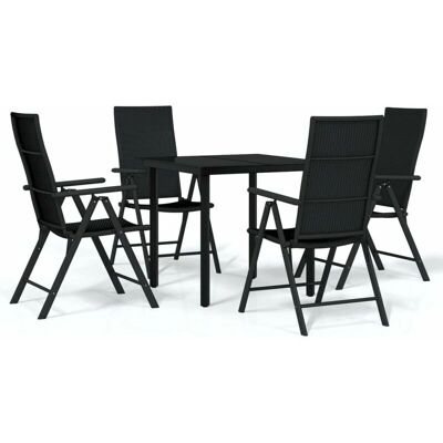 vidaXL Garten Esstisch-Set mit Glasplatte vidaXL Garten Esstisch-Set mit Glasplatte