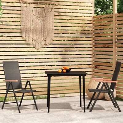 vidaXL Gartentisch-Set - Schwarz - 3-teilig vidaXL Gartentisch-Set - Schwarz - 3-teilig
