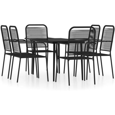 Maisonchic - Gartentisch-Set 7 Teile Schwarz Maisonchic - Gartentisch-Set 7 Teile Schwarz
