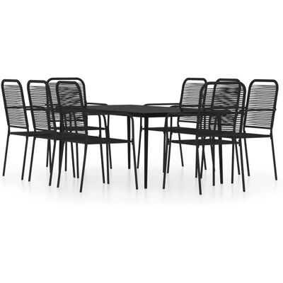 Maisonchic 9-tlg Gartentisch-Set - Schwarz Maisonchic 9-tlg Gartentisch-Set - Schwarz