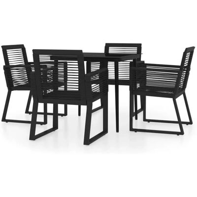 vidaXL 5-teiliges Gartentisch-Set Schwarz vidaXL 5-teiliges Gartentisch-Set Schwarz