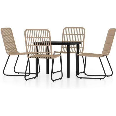 MAISONCHIC - Garden Dining Set - Oak - 5pc - Garden dining set MAISONCHIC - Garden Dining Set - Oak - 5pc - Garden dining set