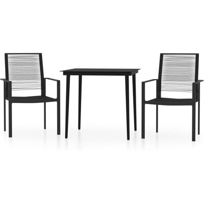vidaXL 3-tlg. Gartentisch-Set - Schwarz - Gartenmöbel vidaXL 3-tlg. Gartentisch-Set - Schwarz - Gartenmöbel