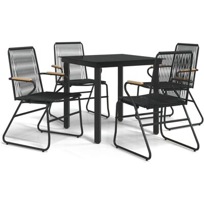 Maisonchic 875414 Schwarzes Gartentisch-Set - Gartenmöbel Maisonchic 875414 Schwarzes Gartentisch-Set - Gartenmöbel
