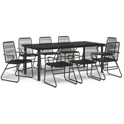 MAISONCHIC Gartentisch-Set - Langlebiger PVC Rattan, Stahlrahmen, 8 Stühle MAISONCHIC Gartentisch-Set - Langlebiger PVC Rattan, Stahlrahmen, 8 Stühle