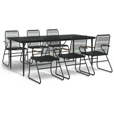 Maison Chic Tuin Eetset - Duurzaam PVC Rattan, Stalen Frame, 6 Stoelen Maison Chic Tuin Eetset - Duurzaam PVC Rattan, Stalen Frame, 6 Stoelen