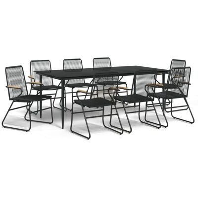 Maisonchic - Have spisebordsæt - Sort - Holdbart PVC-rattan Maisonchic - Have spisebordsæt - Sort - Holdbart PVC-rattan