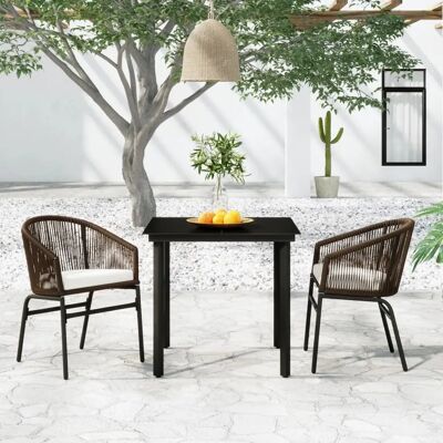 Maisonchic Modell - Gartentisch-Set - 3-teilig in Braun Maisonchic Modell - Gartentisch-Set - 3-teilig in Braun