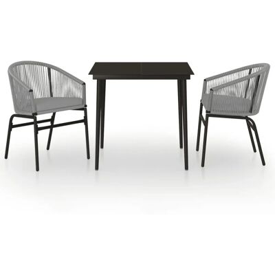 Zestaw do jadalni w ogrodzie Maisonchic - Rama ze stali, Stół z szybą, Krzesła z rattanu PVC Zestaw do jadalni w ogrodzie Maisonchic - Rama ze stali, Stół z szybą, Krzesła z rattanu PVC