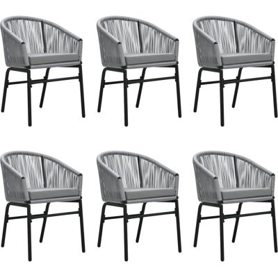 Maisonchic Modell - Gartentisch-Set - 7 Teile, Kunststoffrattan, Grau Maisonchic Modell - Gartentisch-Set - 7 Teile, Kunststoffrattan, Grau