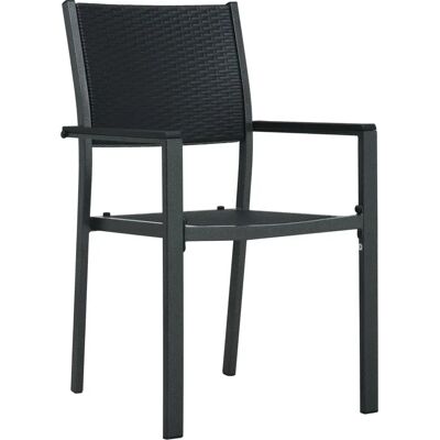 Maisonchic - Juego de comedor para jardín 7 piezas negro Maisonchic - Juego de comedor para jardín 7 piezas negro