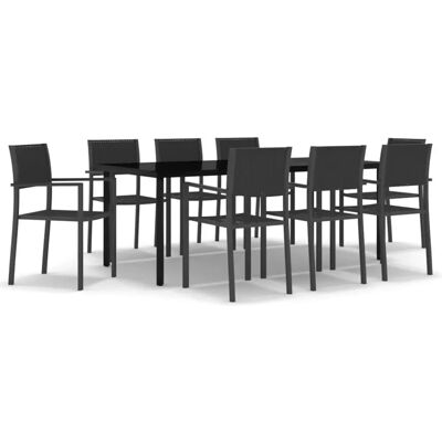 Maisonchic VidaXL 9-tlg. Gartentischset - Schwarz Maisonchic VidaXL 9-tlg. Gartentischset - Schwarz