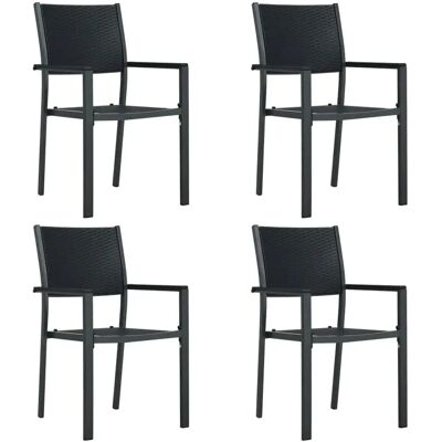 Maisonchic Stahl Rattan Garten-Esstisch-Set - 5 Teile - Schwarz Maisonchic Stahl Rattan Garten-Esstisch-Set - 5 Teile - Schwarz
