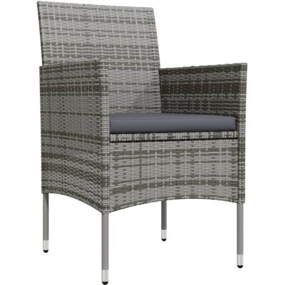 Set da pranzo da giardino Maisonchic - Grigio e nero - Tavolo 80x80 cm, Sedie 53x58 cm Set da pranzo da giardino Maisonchic - Grigio e nero - Tavolo 80x80 cm, Sedie 53x58 cm