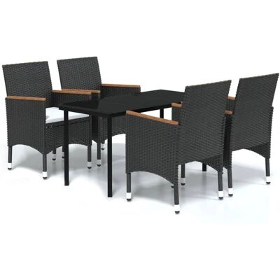 Maisonchic Have Spisebord- og Stole-Set - Stålramme, Vandafvisende Rattan, 4 Stole Maisonchic Have Spisebord- og Stole-Set - Stålramme, Vandafvisende Rattan, 4 Stole