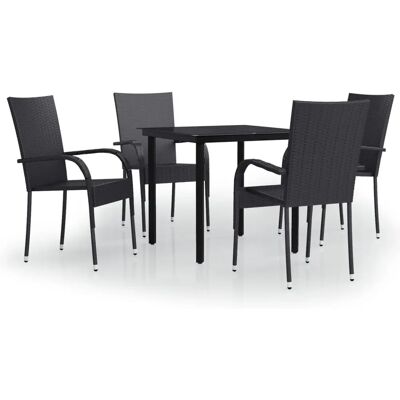 Maisonchic - Gartentisch-Set - Schwarz Maisonchic - Gartentisch-Set - Schwarz