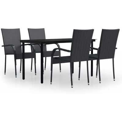 Maisonchic Gartentisch-Set - 5 pcs Schwarz - Gartenmöbel Maisonchic Gartentisch-Set - 5 pcs Schwarz - Gartenmöbel