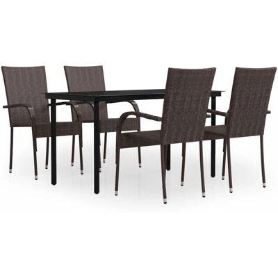 MAISONCHIC Gartentisch-Set - Stahl, Glas, 5-tlg MAISONCHIC Gartentisch-Set - Stahl, Glas, 5-tlg