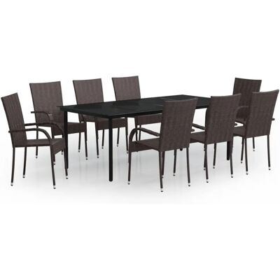 Maisonchic 9 Piece Garden Dining Set with Cushions - Garden Table & Chairs Maisonchic 9 Piece Garden Dining Set with Cushions - Garden Table & Chairs