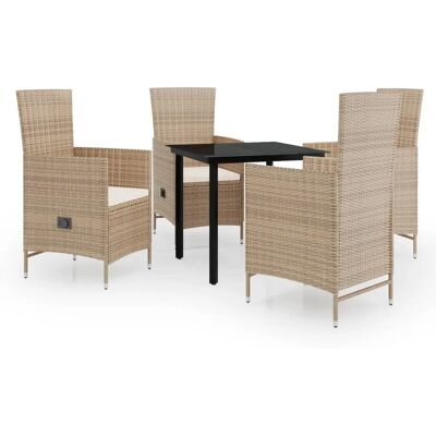 vidaXL 5-teiliges Gartentisch-Set mit Kissen - Gartenmöbel vidaXL 5-teiliges Gartentisch-Set mit Kissen - Gartenmöbel