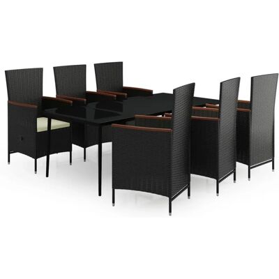 Set da Pranzo da Giardino 7 pz con Cuscini - MAISONCHIC Set da Pranzo da Giardino 7 pz con Cuscini - MAISONCHIC